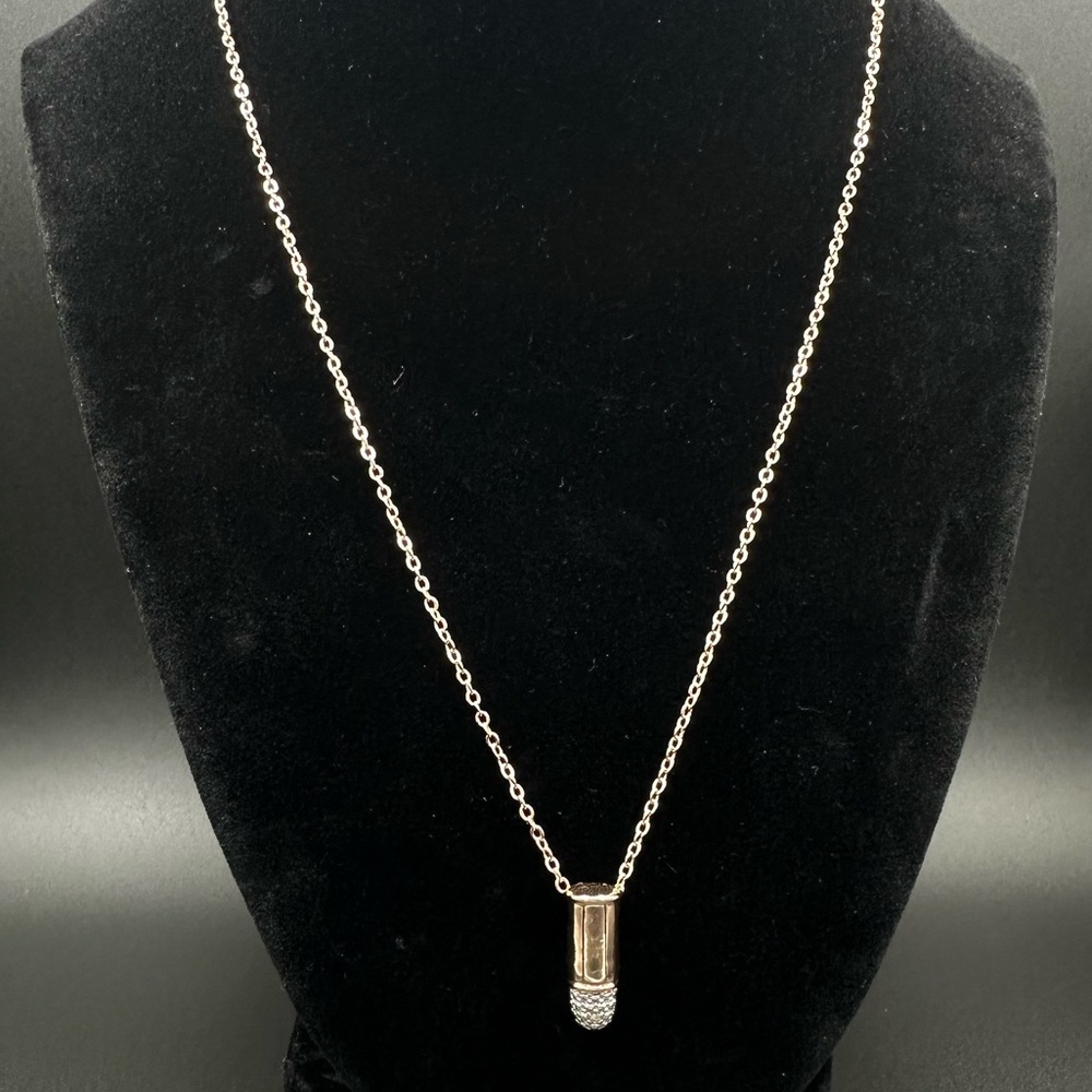 18K Rose Gold Plated and Bullet Pendant Necklace